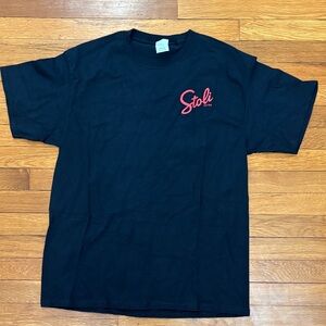 Port and Company Black Tee with Red Logo